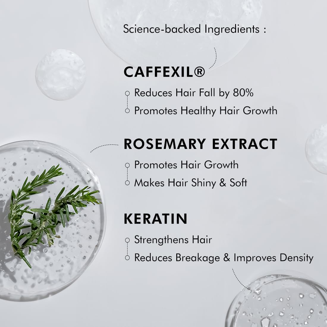 mcaffeine Caffexil Shampoo with Keratin, Biotin & Rosemary, 250ml, Sulphate Free - packaging