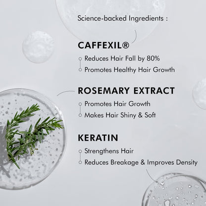 mcaffeine Caffexil Shampoo with Keratin, Biotin & Rosemary, 250ml, Sulphate Free - packaging