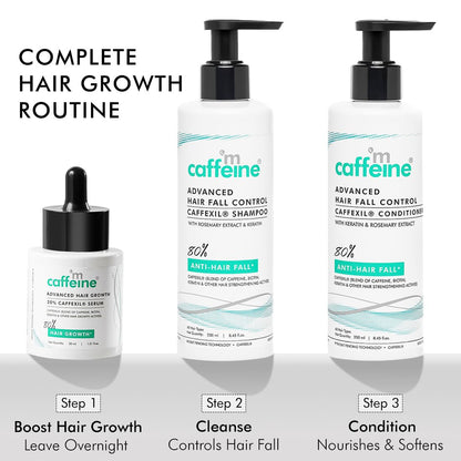 mcaffeine Caffexil Shampoo with Keratin Biotin Rosemary, 250ml, Sulphate Free Formula - in use