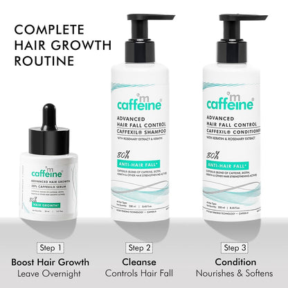mcaffeine Caffexil Shampoo with Keratin, Biotin & Rosemary, 250ml, Sulphate Free - size and scale