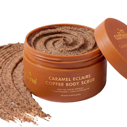 mCaffeine Caramel Eclairs Coffee Body Scrub, 175g, Unisex, PETA Certified, Paraben & SLS Free
