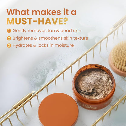 mCaffeine Caramel Eclairs Coffee Body Scrub, 175g, Unisex, PETA Certified, Paraben & SLS Free - back view