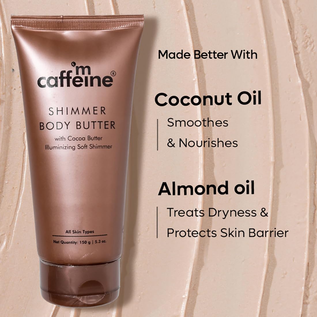mcaffeine Choco Body Butter, 100gm Unisex Moisturizer with Cocoa Butter, Shea Butter & Caffeine - label detail (13)
