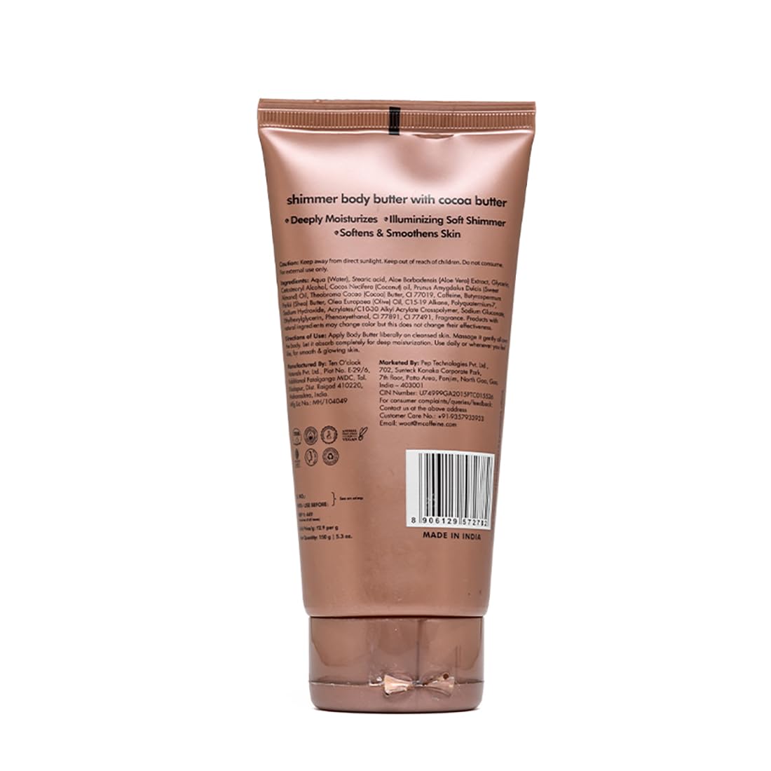 mcaffeine Choco Body Butter, 100gm Unisex Moisturizer with Cocoa Butter, Shea Butter & Caffeine - in use (16)
