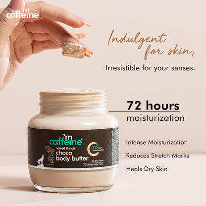 mcaffeine Choco Body Butter, 100gm Unisex Moisturizer with Cocoa Butter, Shea Butter & Caffeine - front view