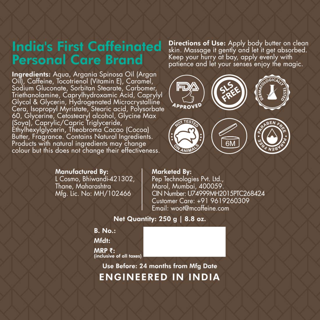 mcaffeine Choco Body Butter, 100gm Unisex Moisturizer with Cocoa Butter, Shea Butter & Caffeine - in use (21)
