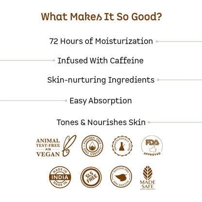 mcaffeine Choco Body Butter, 100gm Unisex Moisturizer with Cocoa Butter, Shea Butter & Caffeine - label detail