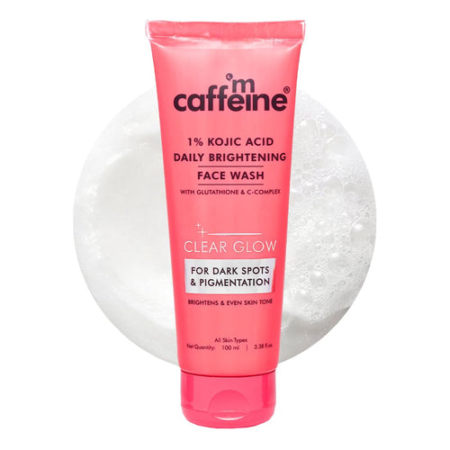 mcaffeine CLEAR GLOW 1% Kojic Acid Face Wash with Glutathione, 100ml, Non-Drying, Fragrance-Free
