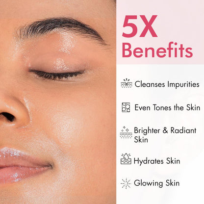 mcaffeine CLEAR GLOW 1% Kojic Acid Face Wash with Glutathione, 100ml, Non-Drying, Fragrance-Free - ingredients panel