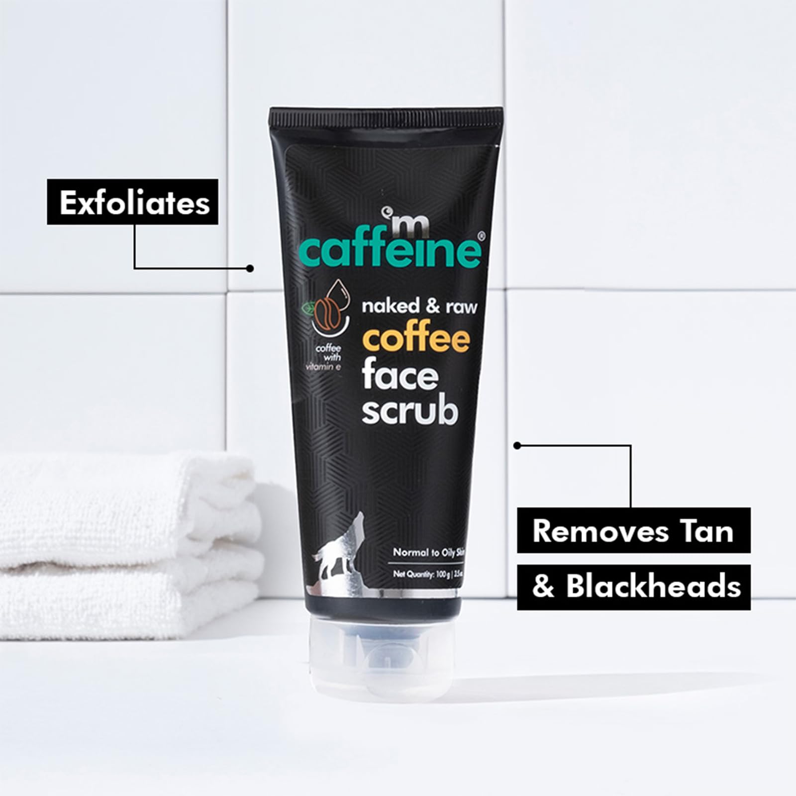 mcaffeine Coffee and Walnut Face Scrub, 100g, Unisex, Model MCaf42, Pep Technologies Pvt. Ltd - front view