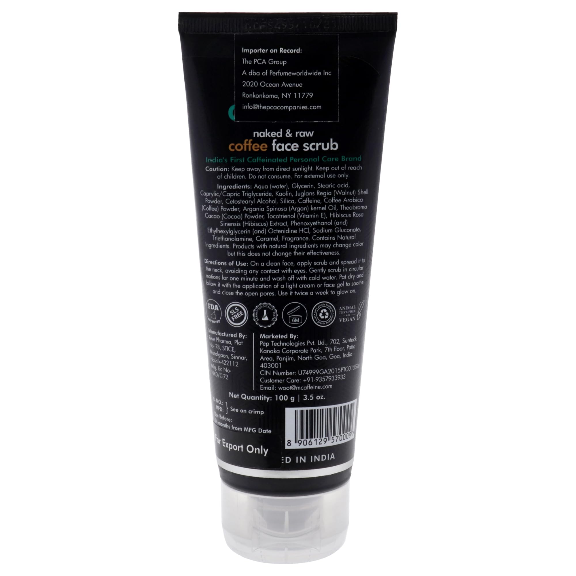 mcaffeine Coffee and Walnut Face Scrub, 100g, Unisex, Model MCaf42, Pep Technologies Pvt. Ltd - close-up detail