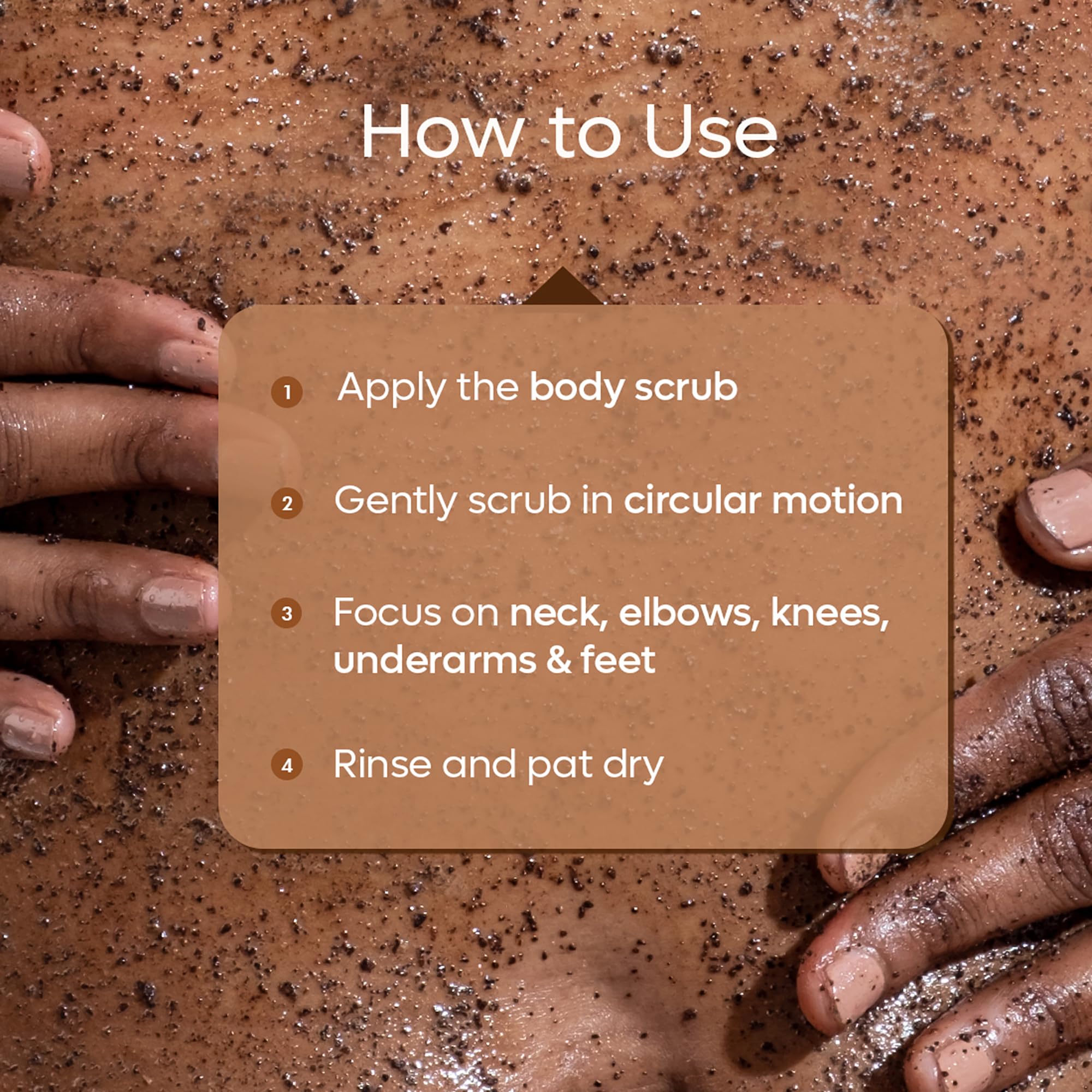 mcaffeine Coffee Bathing Scrub with Coconut Oil, Unisex Exfoliating Body Scrub for All Skin Types - label detail (12)