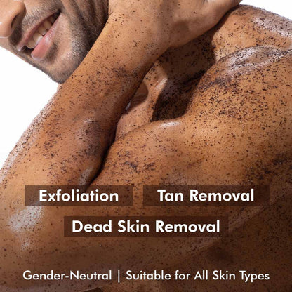 mcaffeine Coffee Bathing Scrub with Coconut Oil, Unisex Exfoliating Body Scrub for All Skin Types - front view