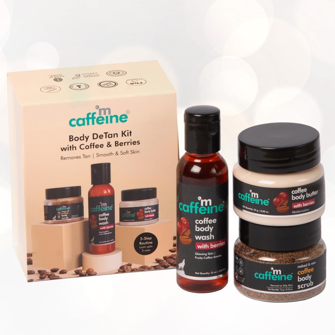 mcaffeine Coffee Body Care Gift Set, Unisex, PETA Certified Vegan, Zero Plastic