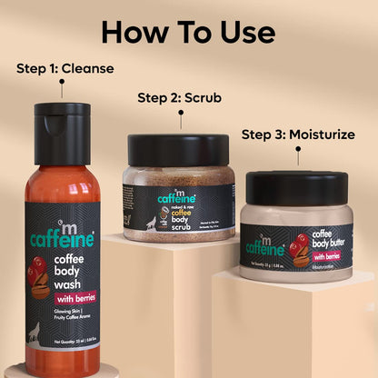 mcaffeine Coffee Body Care Gift Set, Unisex, PETA Certified Vegan, Zero Plastic - ingredients panel