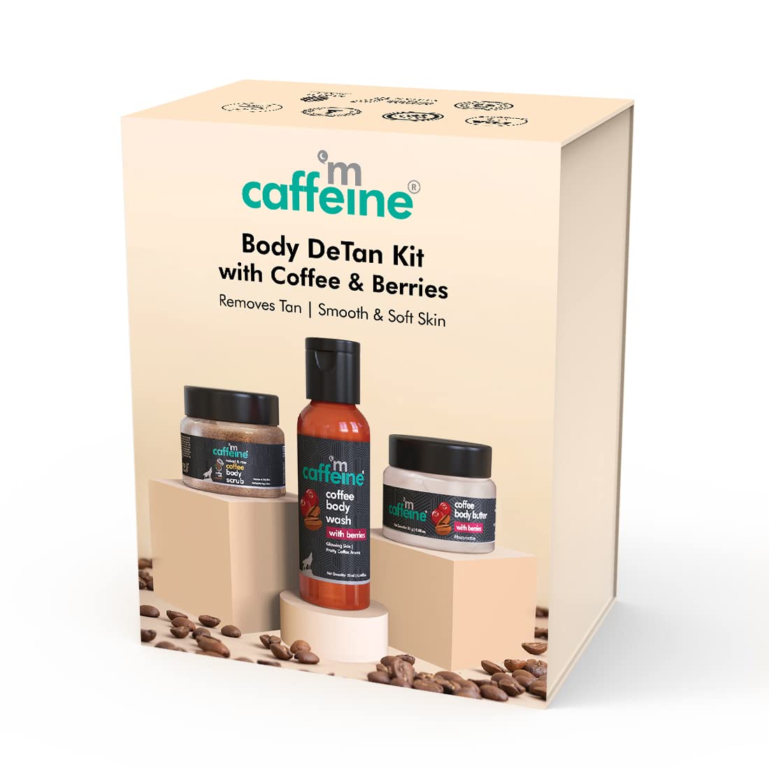 mcaffeine Coffee Body Care Gift Set, Unisex, PETA Certified Vegan, Zero Plastic - in use