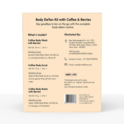 mcaffeine Coffee Body Care Gift Set, Unisex, PETA Certified Vegan, Zero Plastic - size and scale