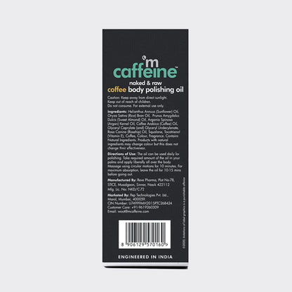 mcaffeine Coffee Body Polishing Oil with Arabica Coffee, 100ml, Unisex Formula - in use