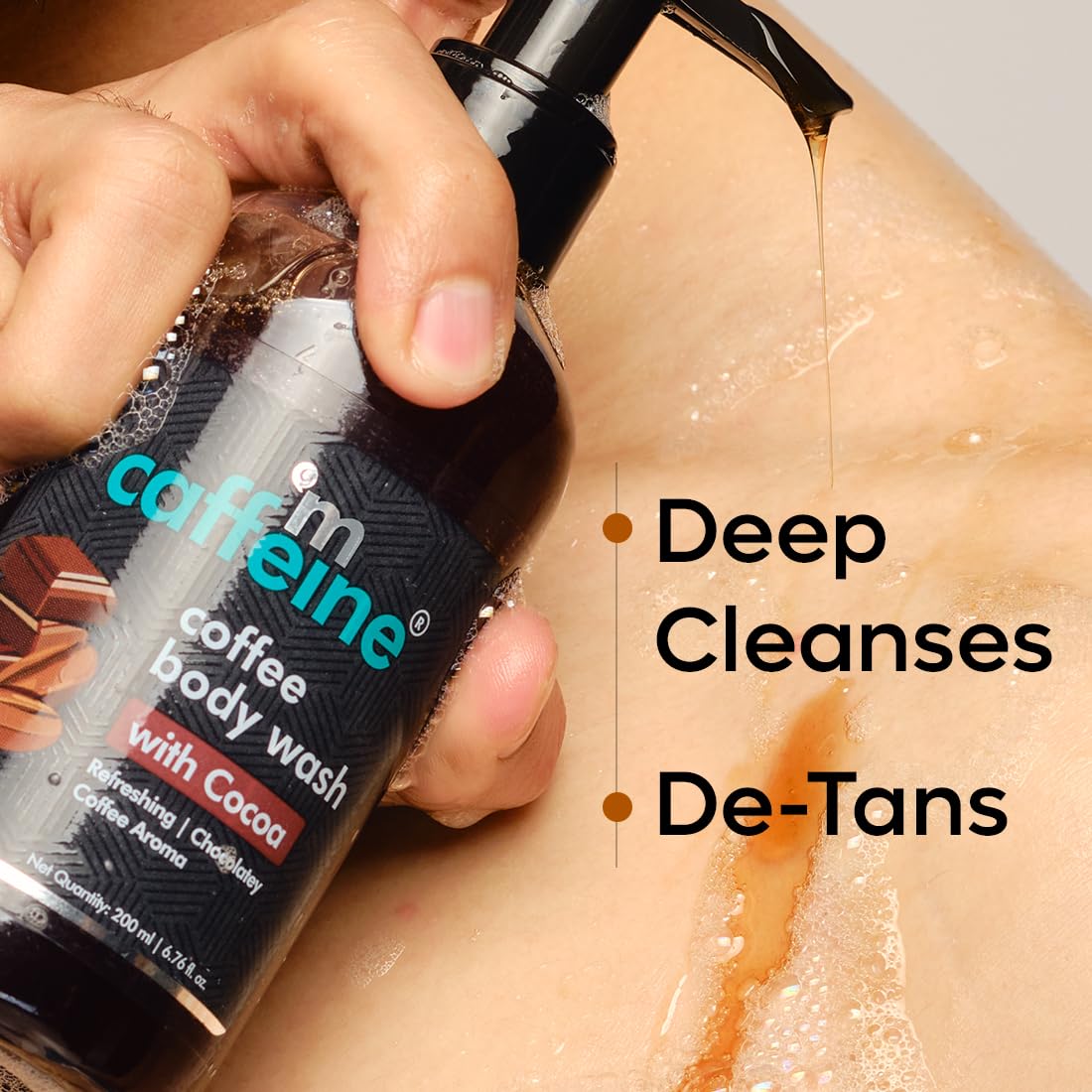 mcaffeine Coffee Body Wash Gel with Vitamin C, 200ml, Unisex Adult, Sulfate-Free, Vegan, PETA Certified, Dermatologically Tes