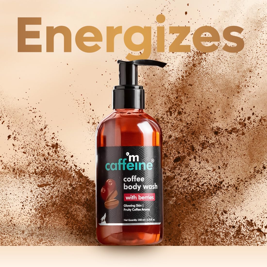 mcaffeine Coffee Body Wash Gel with Vitamin C, 200ml, Unisex Adult, Sulfate-Free, Vegan, PETA Certified, Dermatologically Tes