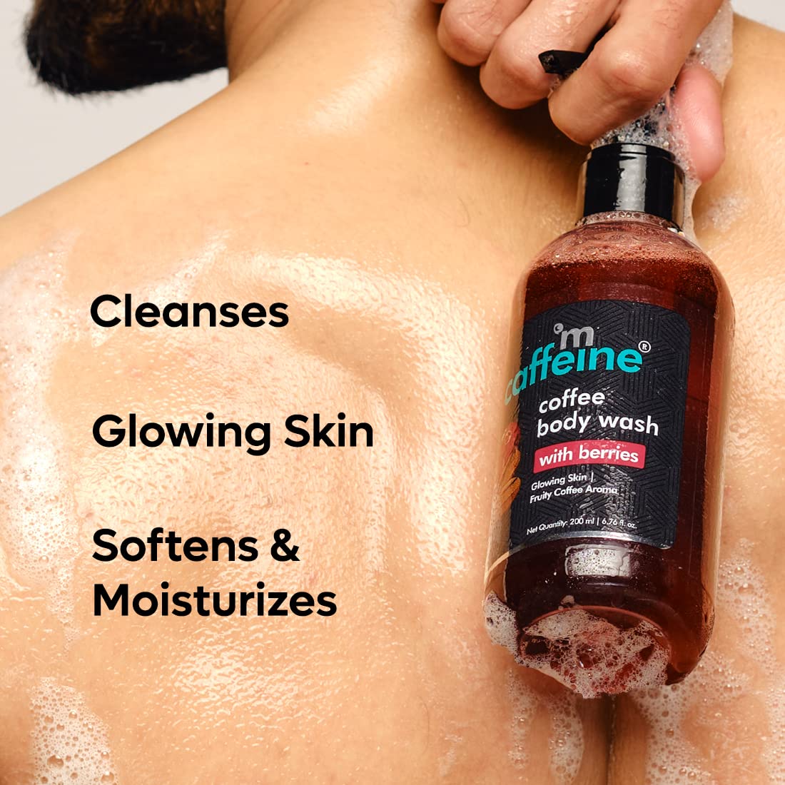 mcaffeine Coffee Body Wash Gel with Vitamin C, 200ml, Unisex Adult, Sulfate-Free, Vegan, PETA Certified, Dermatologically Tes