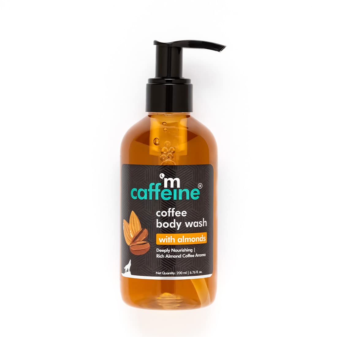 mcaffeine Coffee Body Wash with Almonds, 200ml, Unisex, Vegan, PETA Certified, Paraben & SLS-Free