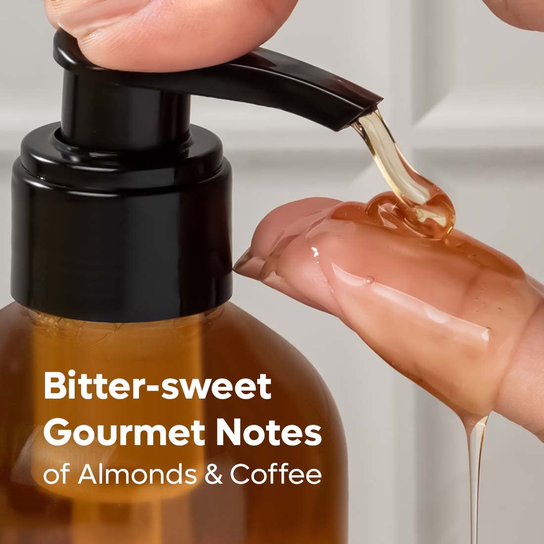 mcaffeine Coffee Body Wash with Almonds, 200ml, Unisex, Vegan, PETA Certified, Paraben & SLS-Free - label detail