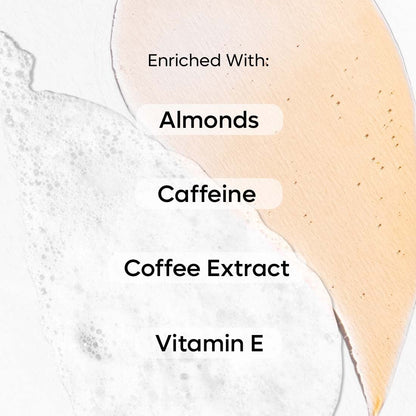 mcaffeine Coffee Body Wash with Almonds, 200ml, Unisex, Vegan, PETA Certified, Paraben & SLS-Free - ingredients panel