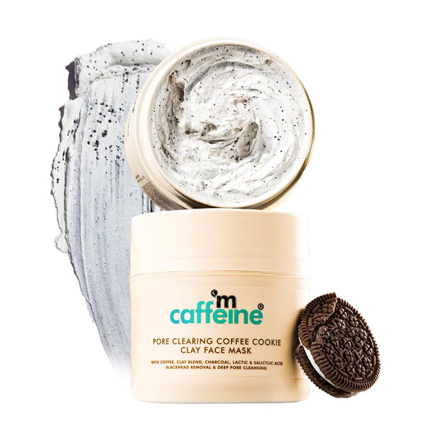 mcaffeine Coffee Charcoal Clay Face Mask, 9% AHA BHA, 3% Charcoal Beads, All Skin Types