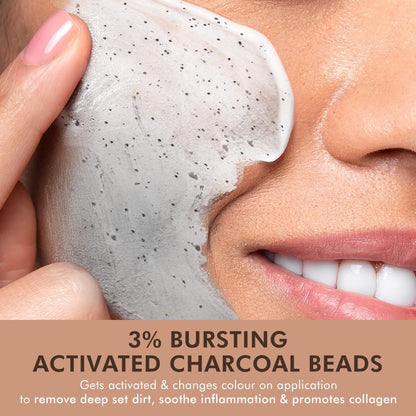 mcaffeine Coffee Charcoal Clay Face Mask, 9% AHA BHA, 3% Charcoal Beads, All Skin Types - packaging
