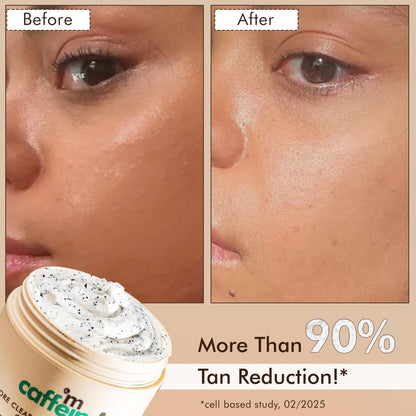 mcaffeine Coffee Charcoal Clay Face Mask, 9% AHA BHA, 3% Charcoal Beads, All Skin Types - close-up detail