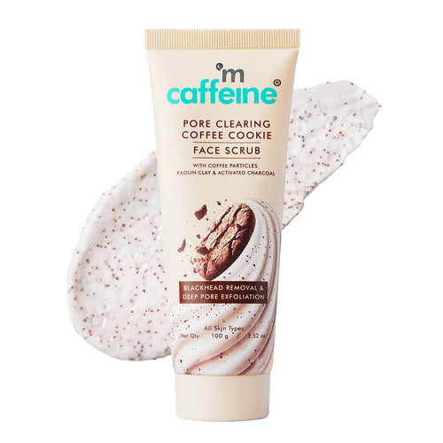 mcaffeine Coffee & Cookie Face Scrub with Walnut, Charcoal & Clay, 100g, Unisex, PETA Certified
