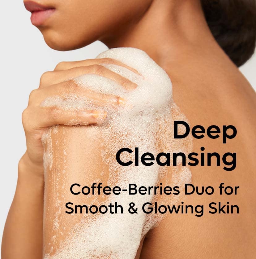 mcaffeine Coffee Exfoliating Bath Kit, 55g Scrub + Body Wash, Vegan, Unisex, 2-Piece - front view