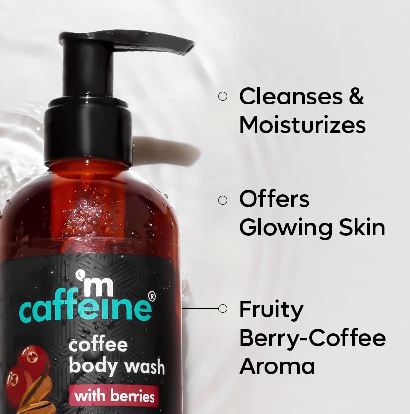 mcaffeine Coffee Exfoliating Bath Kit, 55g Scrub + Body Wash, Vegan, Unisex, 2-Piece - back view