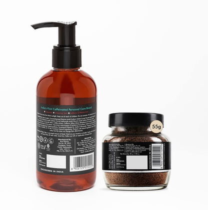 mcaffeine Coffee Exfoliating Bath Kit, 55g Scrub + Body Wash, Vegan, Unisex, 2-Piece - close-up detail