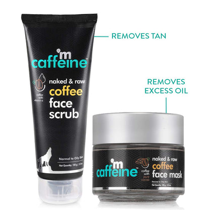 mcaffeine Coffee Face Scrub and Mask Combo Kit, 100g Each, Pack of 2, Unisex, Peta Certified, Vegan - front view