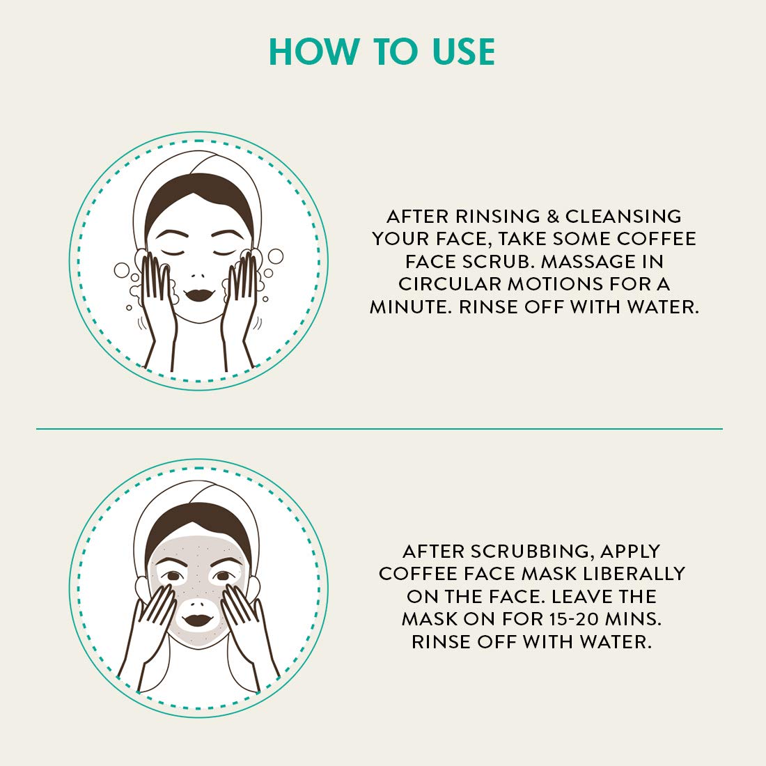 mcaffeine Coffee Face Scrub and Mask Combo Kit, 100g Each, Pack of 2, Unisex, Peta Certified, Vegan - packaging