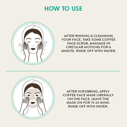 mcaffeine Coffee Face Scrub and Mask Combo Kit, 100g Each, Pack of 2, Unisex, Peta Certified, Vegan - packaging