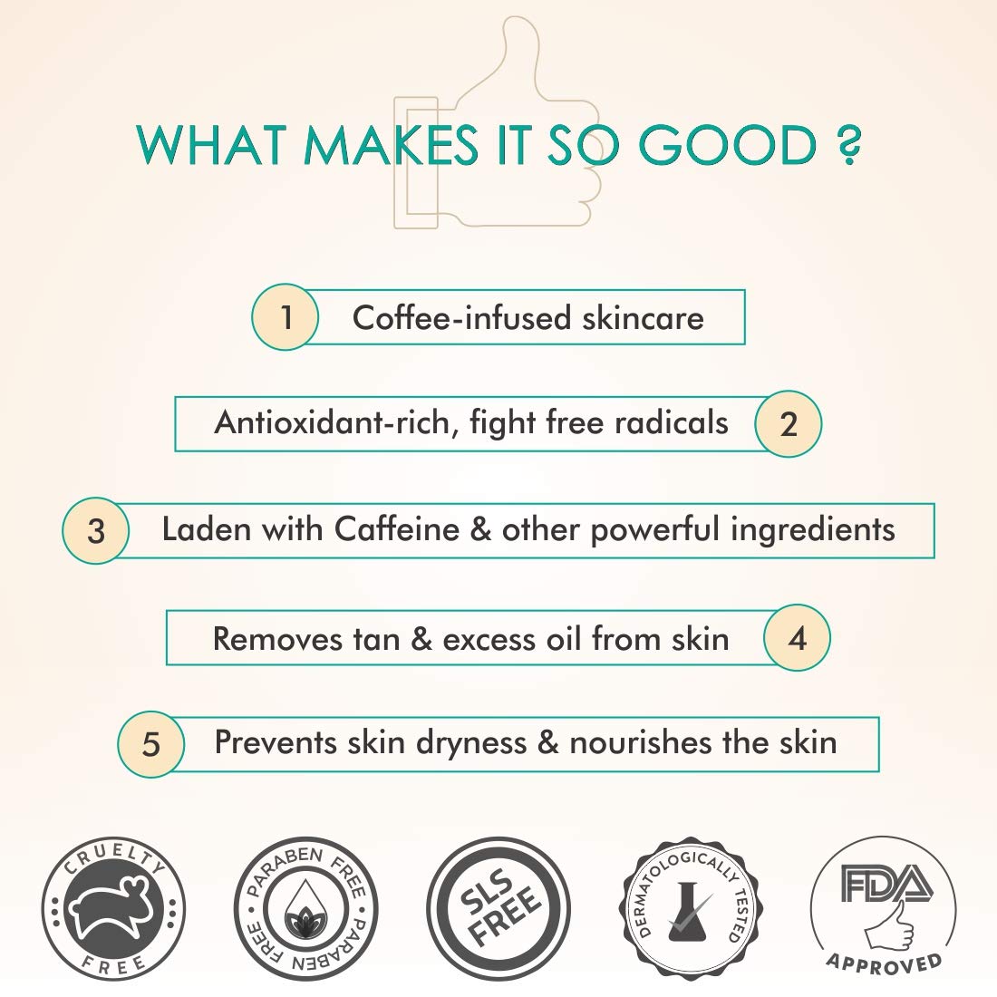 mcaffeine Coffee Face Scrub and Mask Combo Kit, 100g Each, Pack of 2, Unisex, Peta Certified, Vegan - label detail