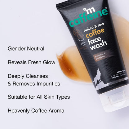 mcaffeine Coffee Face Wash 75ml with Caffeine Hyaluronic Acid Provitamin B5 SLS Free Paraben Free Vegan - label detail (13)