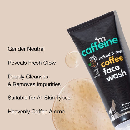 mcaffeine Coffee Face Wash 75ml with Caffeine Hyaluronic Acid Provitamin B5 SLS Free Paraben Free Vegan - ingredients panel