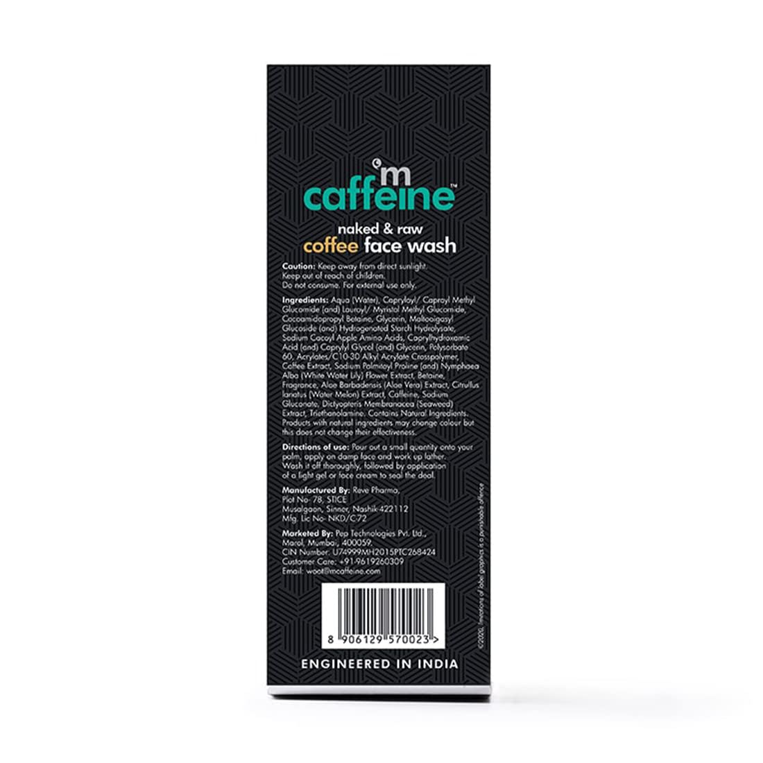 mcaffeine Coffee Face Wash 75ml with Caffeine Hyaluronic Acid Provitamin B5 SLS Free Paraben Free Vegan - in use
