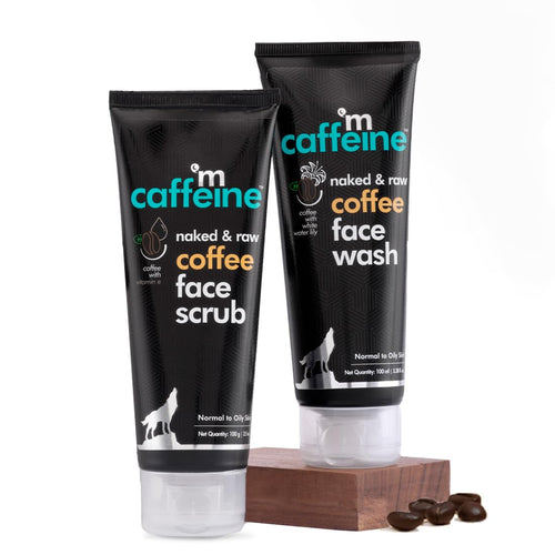 mcaffeine Coffee Face Wash & Scrub Combo, 2x100ml each, SLS-Free, Paraben-Free, Vegan, PETA Certified, Unisex