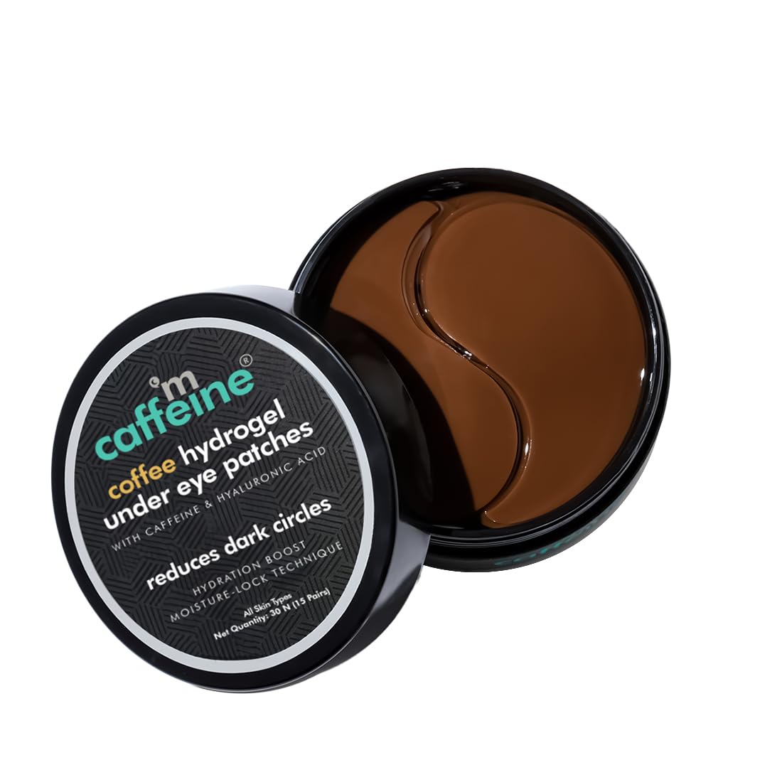 mcaffeine Coffee Hydrogel Under Eye Patches, 15 Pairs, with Caffeine & Hyaluronic Acid, Vegan & Cruelty-Free
