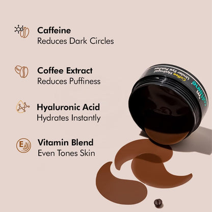 mcaffeine Coffee Hydrogel Under Eye Patches, 15 Pairs, with Caffeine & Hyaluronic Acid, Vegan & Cruelty-Free - ingredients pa