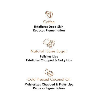 mCaffeine Coffee Lip Scrub, 12gm, 100% Vegan, Unisex, PETA Certified Cruelty-Free - front view