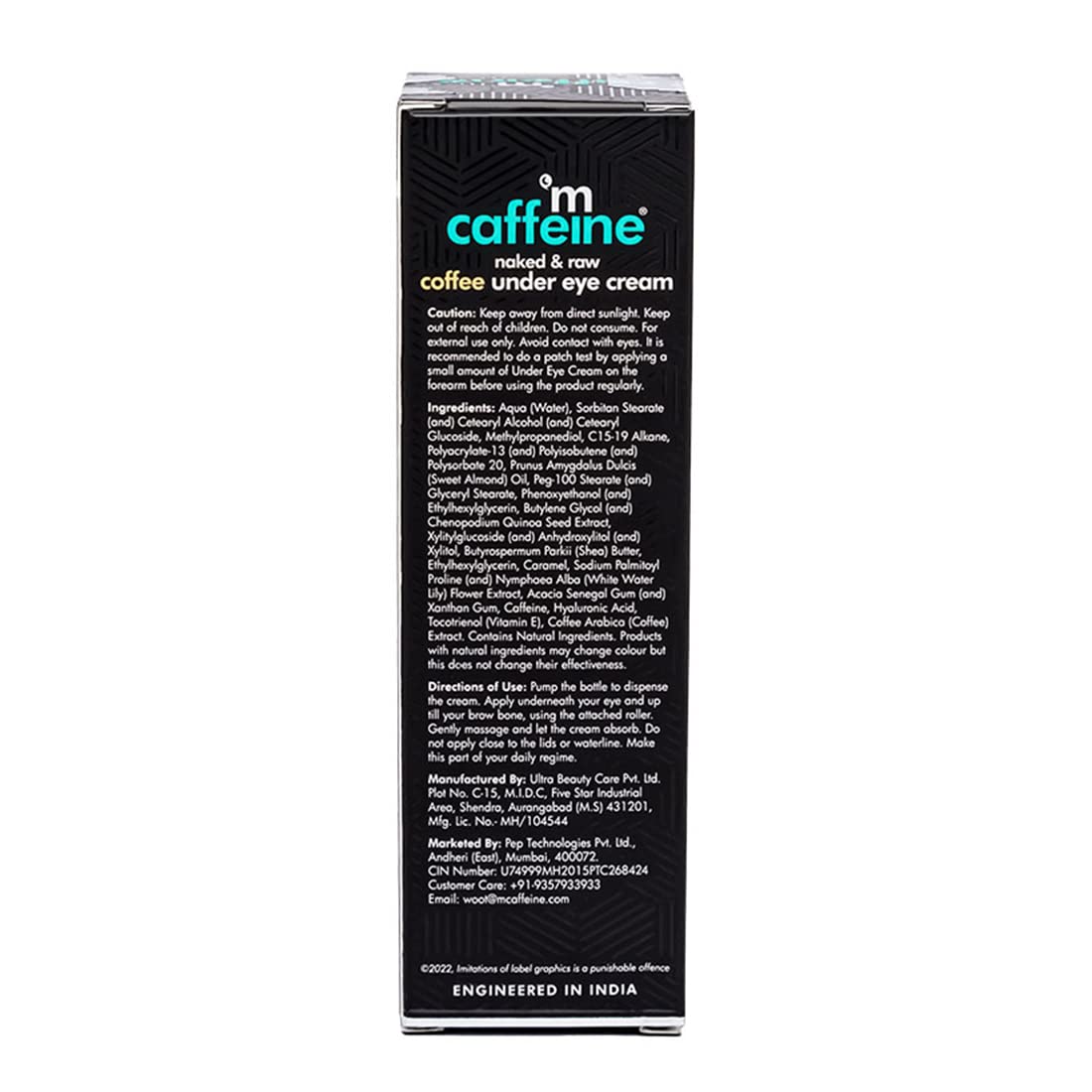 mcaffeine Coffee Under Eye Cream and Hydrogel Patches Combo, Arabica, Vegan, PETA Certified - close-up detail
