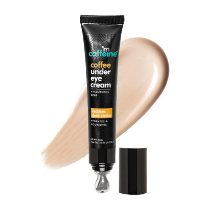 mcaffeine Coffee Under Eye Cream Gel, 15g, Unisex, with Built-In Metal Applicator, Vegan, PETA Certified, Cruelty-Free