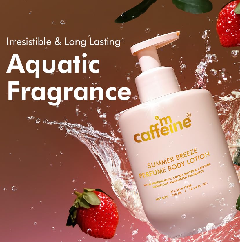 mcaffeine Exfoliating Body Wash & Summer Fresh Lotion Duo, 300ml Each, Caramel & Summer Breeze Scent, Adult Bath Kit - ingred