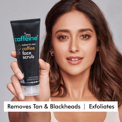 mCaffeine Face Wash Combo with Scrub, 75ml Each, Pack of 2, Pure Arabica Coffee, SLS Free, Paraben Free, 100% Vegan, PETA Cer